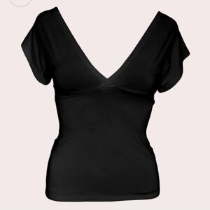 GYALTSEN EARTH ACROBAT TOP BLACK V NECK